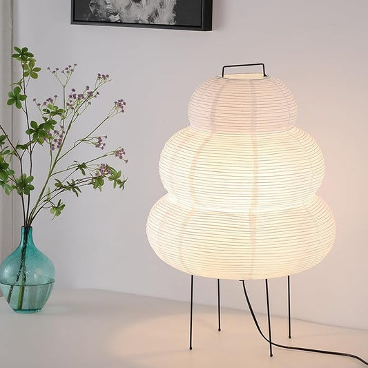 Noguchi Style Akari Floor Lamp, Rice Paper Lantern for Establishing A Warm and Cozy Ambiance in Any Room (Cloud), Japanses Floor Lamp