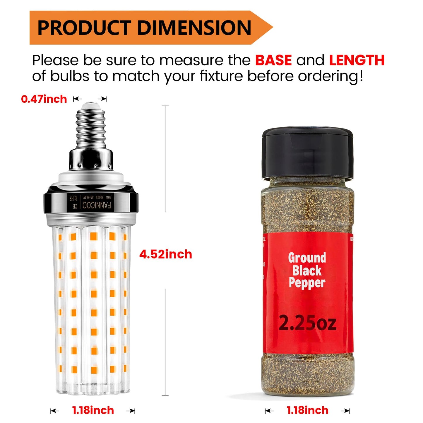 E12 LED Bulbs (4 Count)
