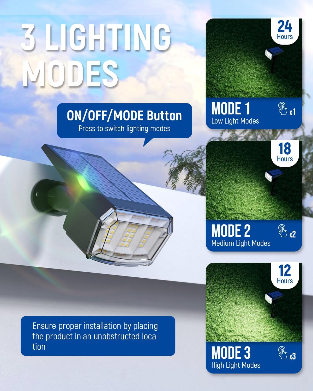 Solar Spot Lights Outdoor Waterproof (6 Count)