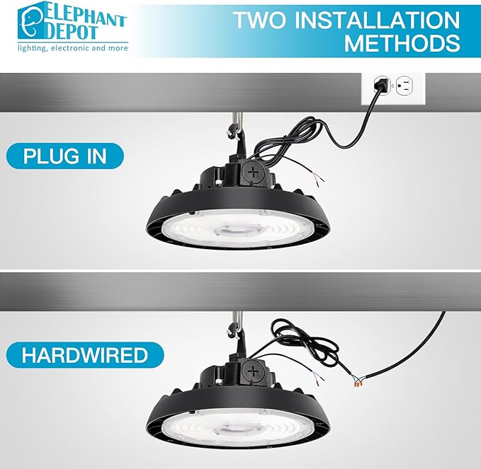 UFO Led High Bay Light, 150/200/240W, Up to 33600LM, 2CCT 4000K/5000K, 0-10V Dimmable High Bay Led Shop Lights for Barn Gym Factory Warehouse,6' Cable Selectable, UL & DLC Listed