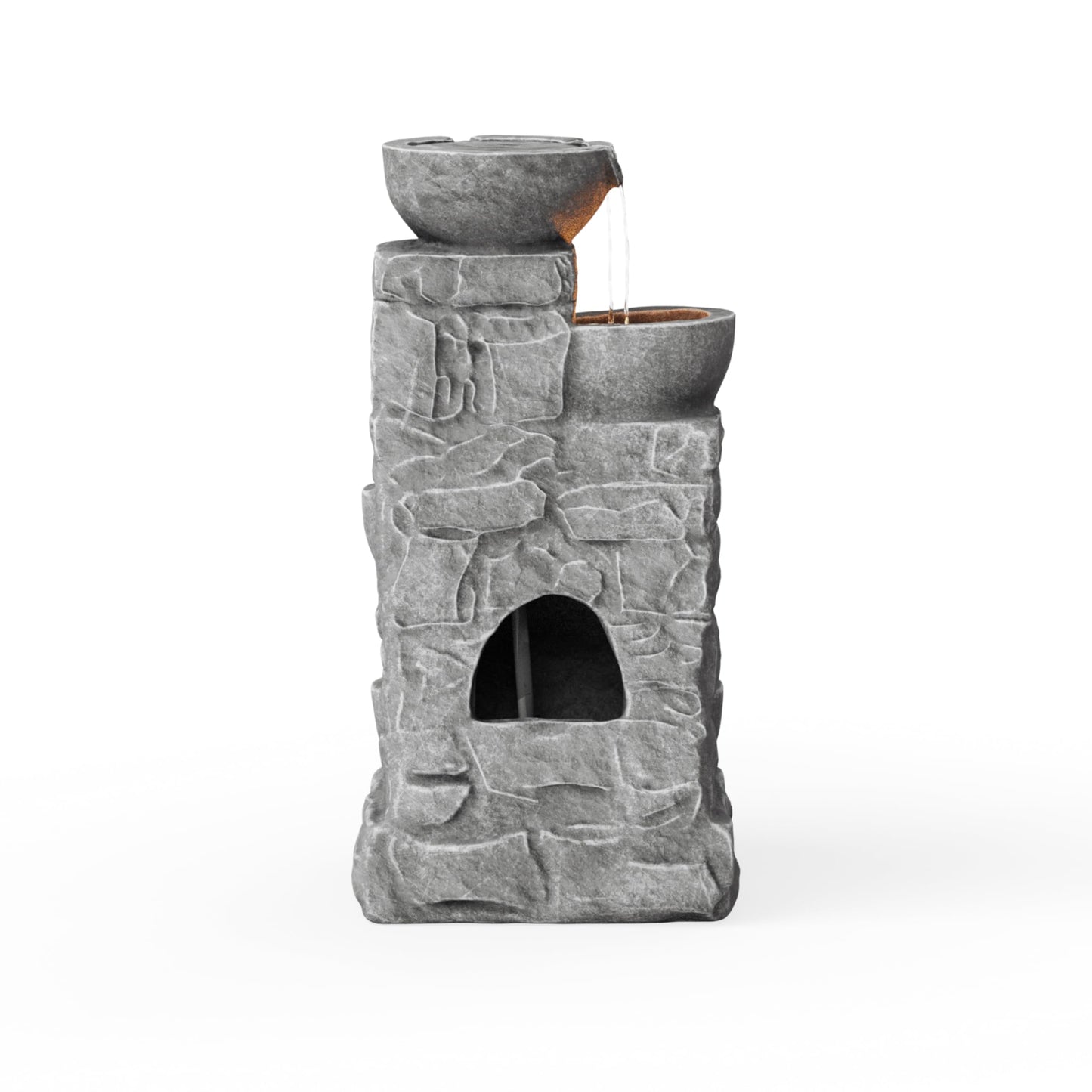 33" Outdoor Water Fountain with LED Lights