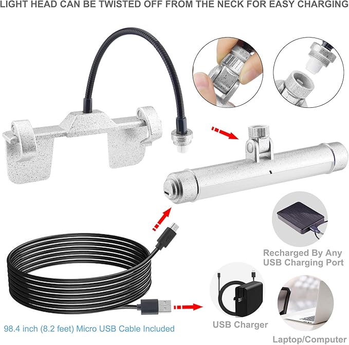 Wireless Picture Light, Painting Lights Cordless, Dartboard Light with Remote, Picture Frame Light with 3 Modes 28 LEDs Rotate Head, 360° Flexible Neck, Clip on Display for Art-Silver