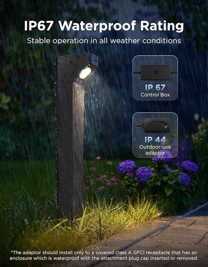 Govee Outdoor Pathway Lights 2 Lite 8 pack, IP67 Waterproof, 16 Million Colors, 60+ Scene Modes Patio Lights for Path,Landscape Lighting, Outdoor Decor, Compatible with Alexa, Google Assistant, Matter