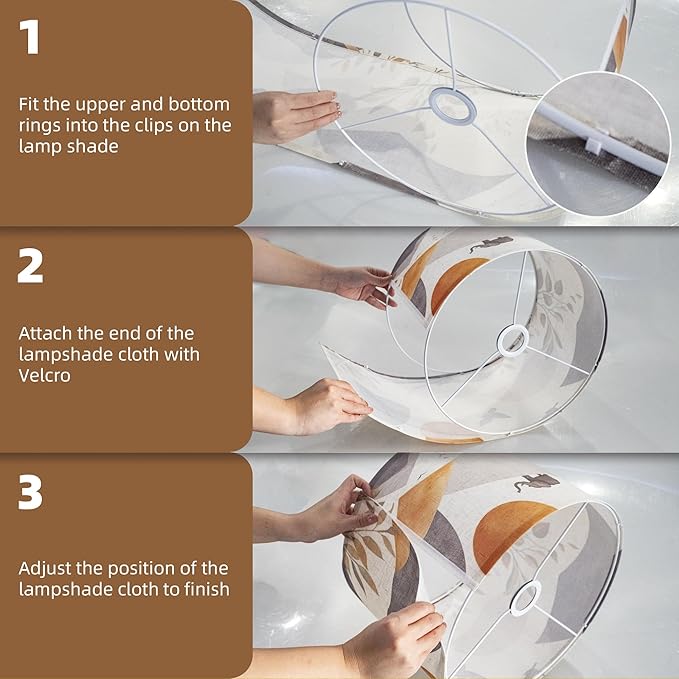 Fabric Drum Lampshades for Table, Floor Lamps, 13’’ Top x 13’’ Bottom x 10’’ High (Spider), Medium Size, Small Size Replacement, Vintage Bird Lampshades, Western, Boho Wabi-Sabi Style