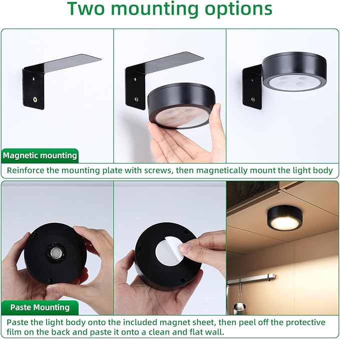 2 Pack Wireless Picture Lights for Wall,Rechargeable Picture Light Battery Operated with Remote,Dimmable Painting Light for Art Display,Battery Wall Lights for Dartboard Photo Frame Gallery.Black