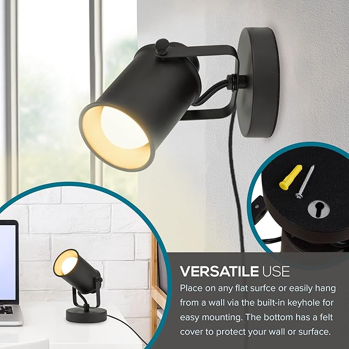 Catalina Lighting Modern Multipurpose Spotlight Desk or Wall Mount Accent Lamp, 6", Dark Bronze, Pack of 1