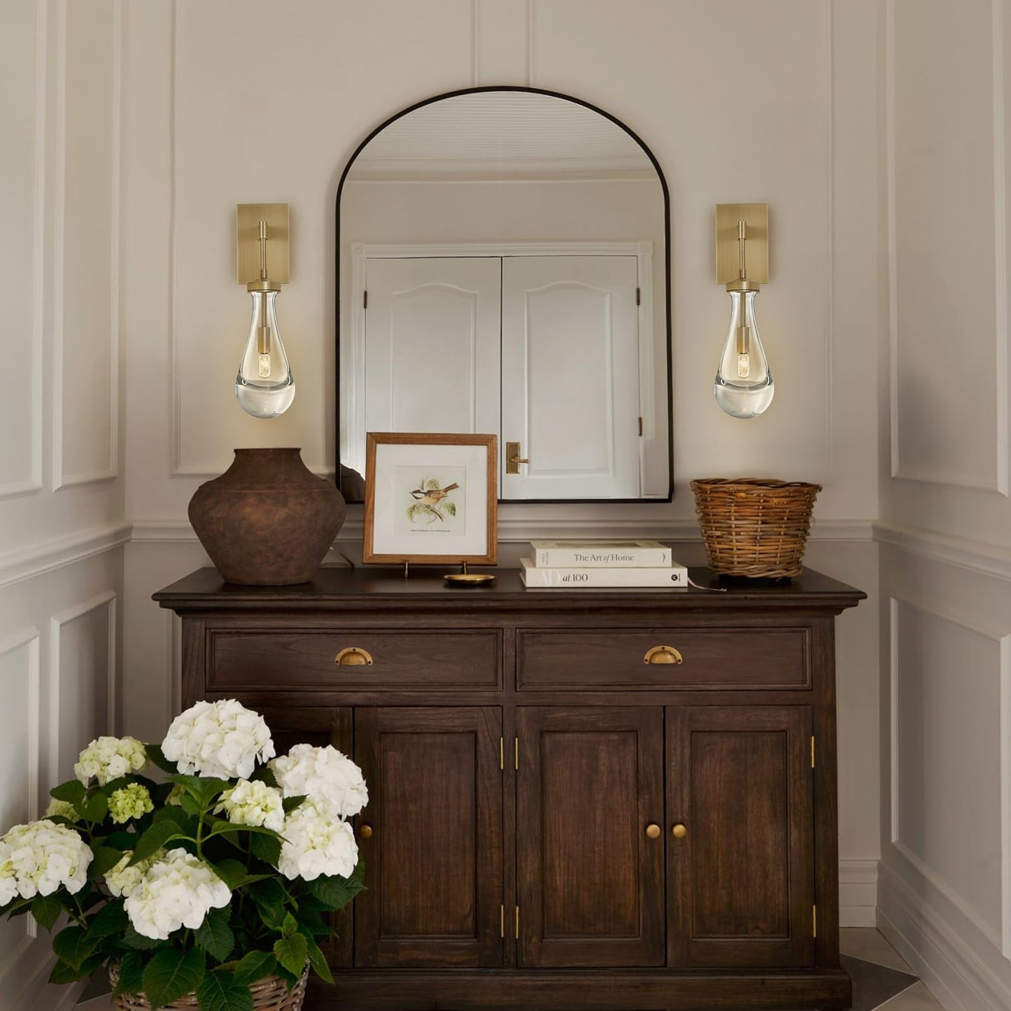 Raindrop Brass Wall Sconces Set of 2 (2 Count)