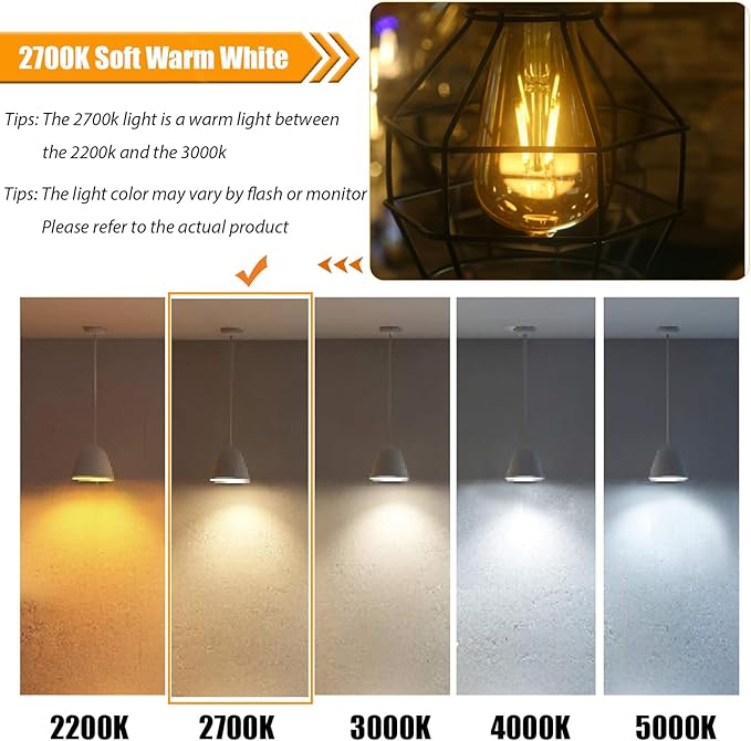12 Pack Dimmable LED Light Bulbs 40 Watt Equivalent, ST19 Vintage E26 Edison Bulbs, 2700K Soft Warm White 4W LED Bulbs, Antique Filament Decorative Light Bulbs for Light Fixtures
