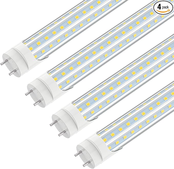 SHOPLED Led T8 Bulbs 4ft, 36W 4680LM 5000K Daylight White, Double End Powered, Plug and Play or Ballast Bypass, Type A+B T8 Led Bulbs 4 Foot F32T8 or F40T12 Fluorescent Light Bulbs Replacement 4Pack