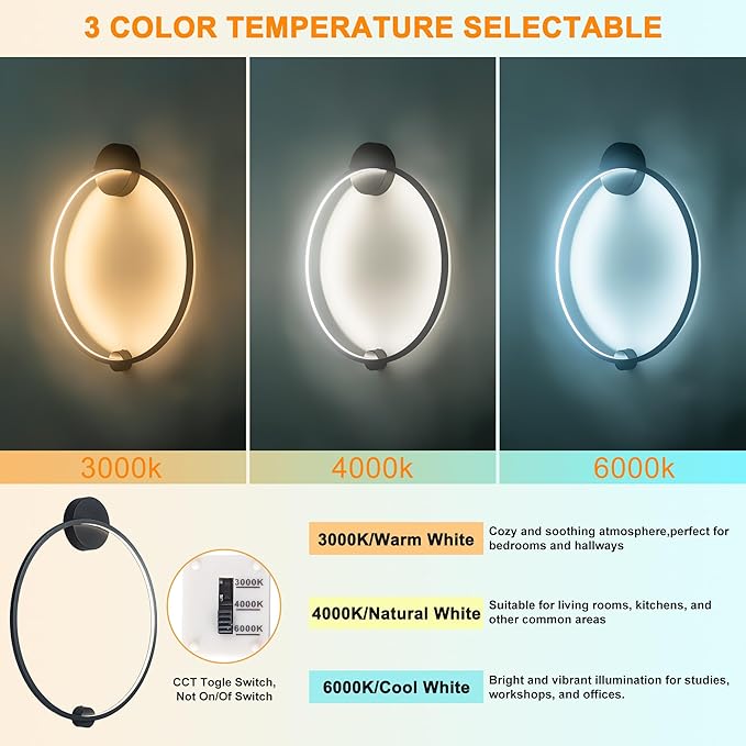 Modern LED Ceiling Light, Flush Mount Ceiling Light Fixture Black Dimmable LED Ceiling Lamps,Black Flush Mount Ceiling Light for Kitchen Island, Dining Room, Bedroom