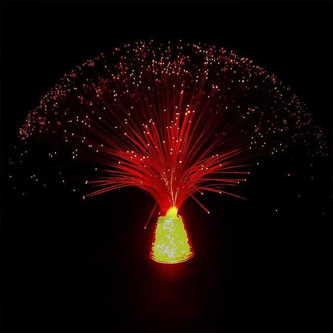 13 inch USB Corded Ice Fiber Optic Mood Novelty Lamps Lighting Glacier Lite with Color-Changing Crystals Base (USB)