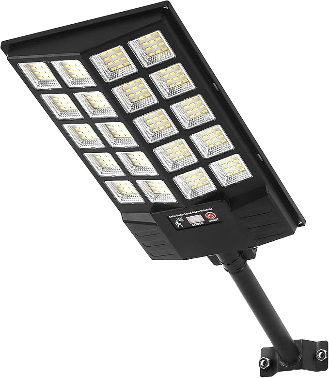 Solar Street Light with Remote, Waterproof Motion Sensor Flood Light, Dusk to Dawn Outdoor Security Lighting for Yard, Garden, Pathway (1 Pack)