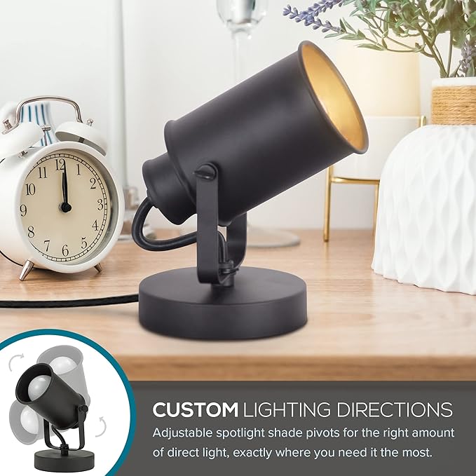 Catalina Lighting Modern Multipurpose Spotlight Desk or Wall Mount Accent Lamp, 6", Dark Bronze, Set of 2