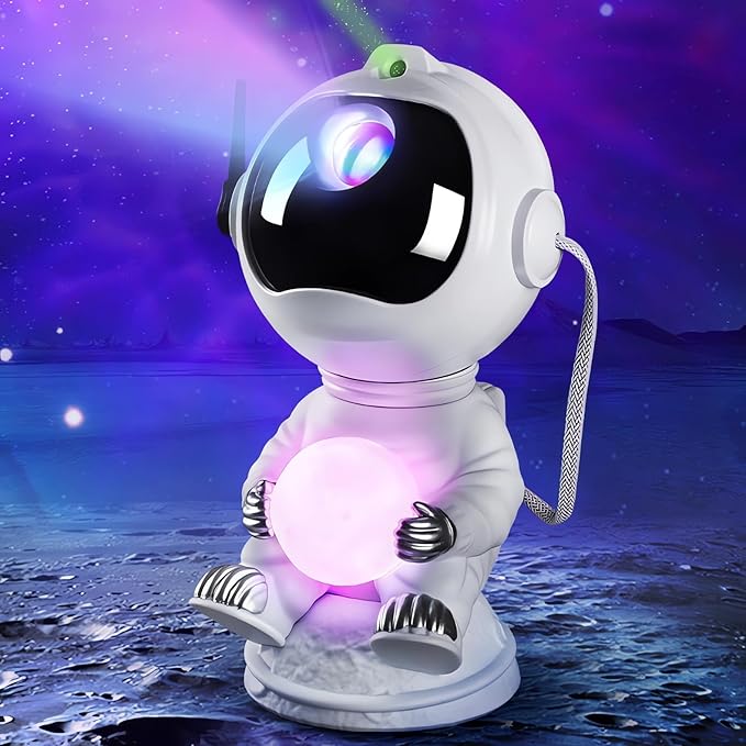 Spaceman Galaxy Star Projector Night Light - Funny Starlight Astronaut Space Projection Light, Starry Nebula Ceiling Skylight LED Lamp with Timer for Children, Men, Girls, Adults, Kids Bedroom