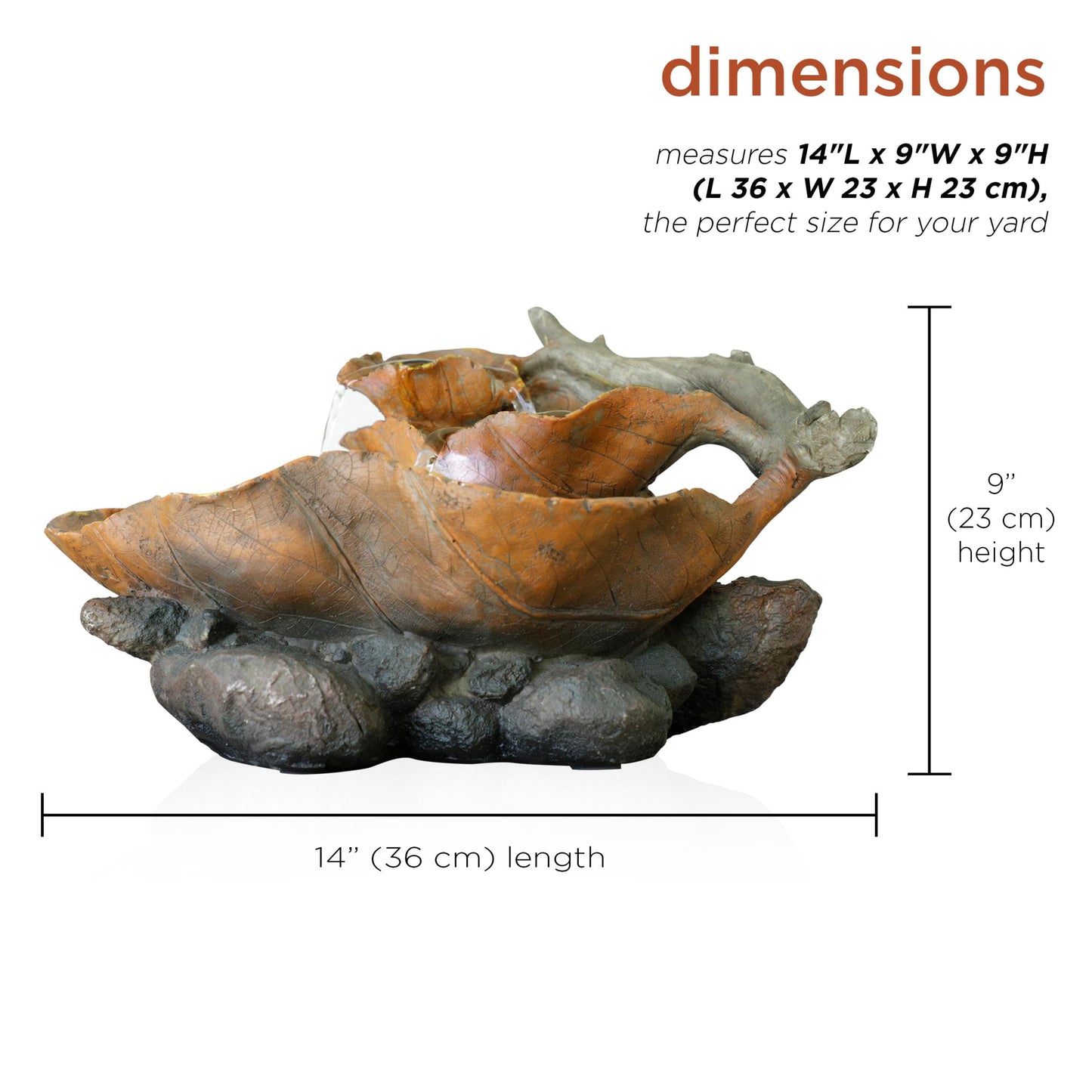 9" Tall Indoor Tabletop Tiered Leaf Hand