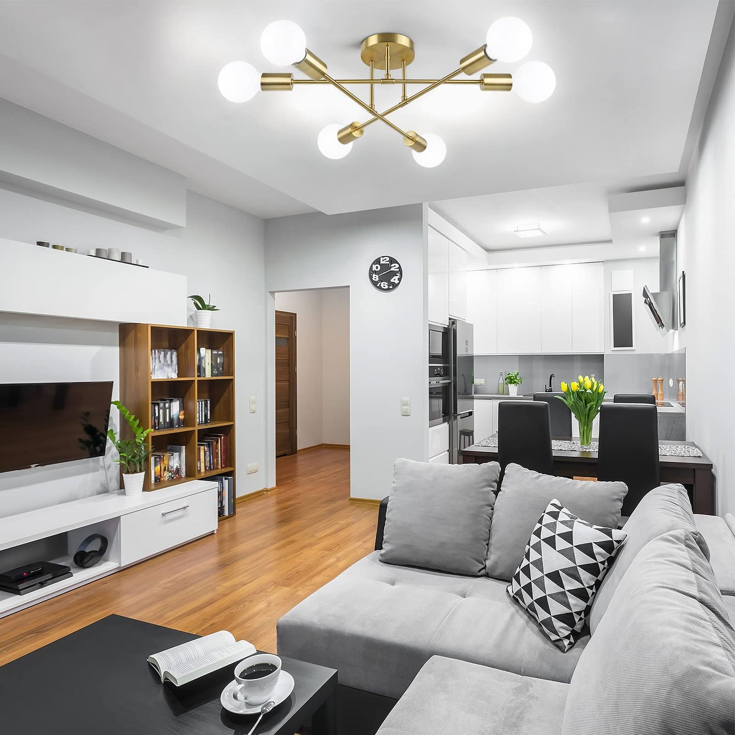 22" Modern Sputnik Chandelier 6