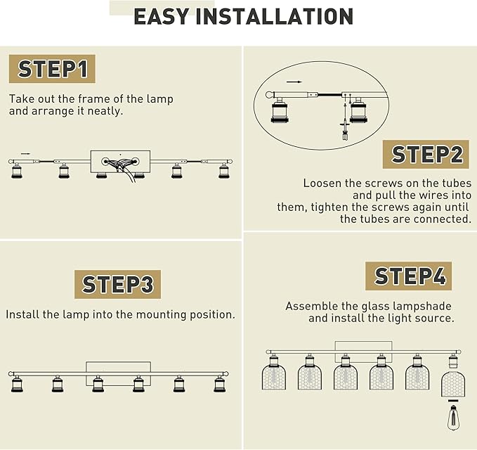 zeyu 27'' Modern Vanity Lights Over Mirror, 4-Light Brushed Gold Wall Light for Mirror Bedroom, Brushed Gold Finish with Clear Hammered Glass, ZJF63B-4W BG