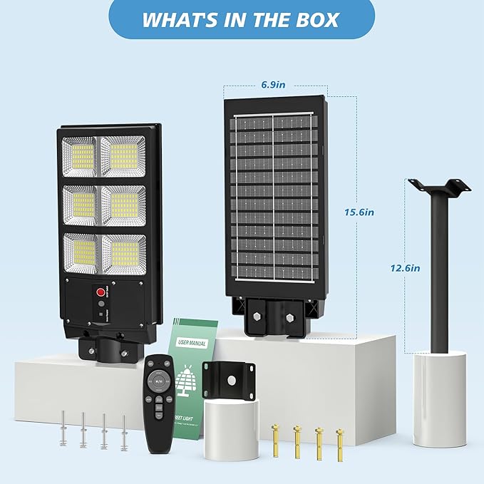 Sunwish Solar Street Lights Outdoor 6500K Solar Lights Outdoor Motion Sensor, Commercial Parking Lot Light Dusk to Dawn with Remote Control, Waterproof IP66 Street Light for Yard(4 Pack)