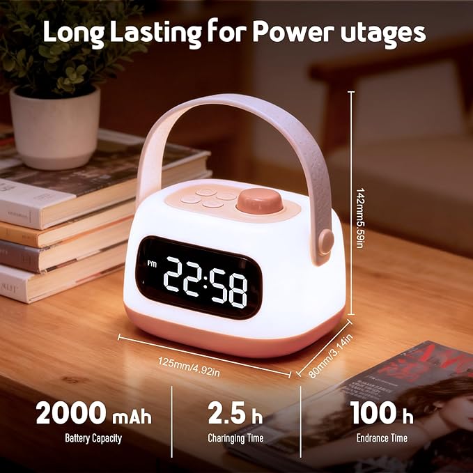 QANYI Lanterns for Power Outages,Portable and Rechargeable Night Light for Kids Room with Dimmable and Clock Time, LED Camping Lantern Emergency Lights Hanging and Table Lamp for Home,Tent,Camp,Girls