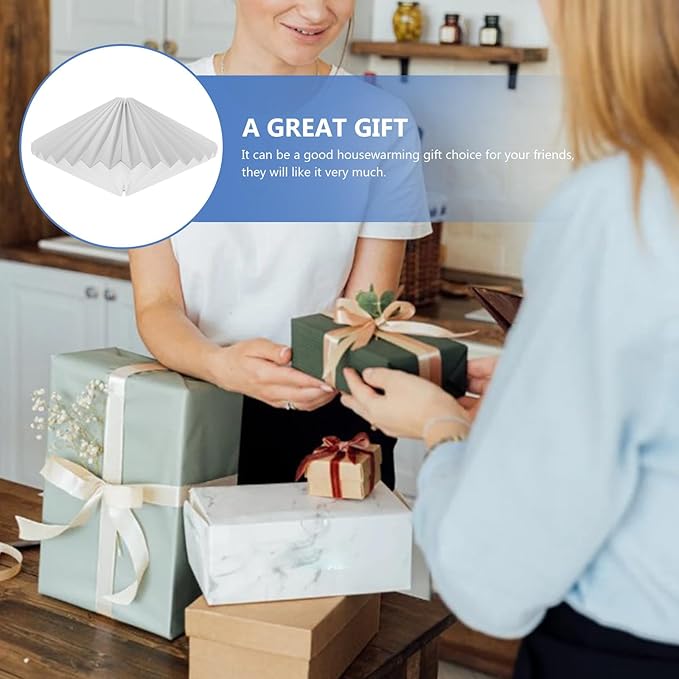 Modern Origami Folding Lantern Lampshade Premium Lamp Accessory Decorative Hanging Light Cover for Diffuse Warm Ambient Lighting