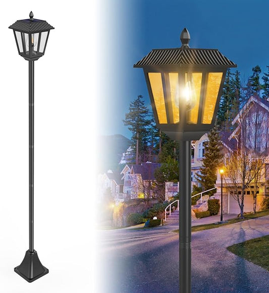 67" Solar Lamp Post Lights Outdoor Post Lights Waterproof Vintage Street Lights for Garden, Lawn, Pathway, Driveway, Front/Back Door