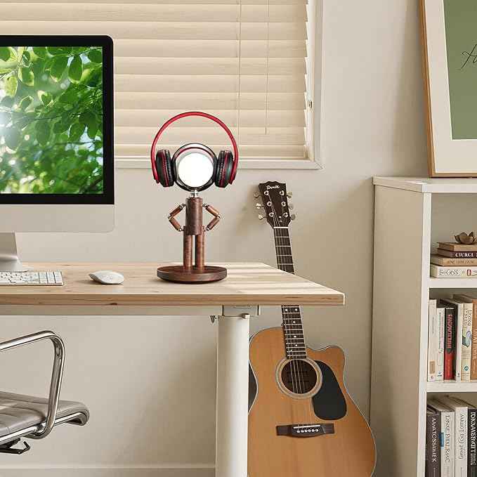 Cordless Table Lamp, Rechargeable Wooden Table Lamp with Touch Control & Adjustable Brightness, Cordless Decorative Bedside Lamp for Bedroom, Home Decor & Unique Gifts, Black Walnut