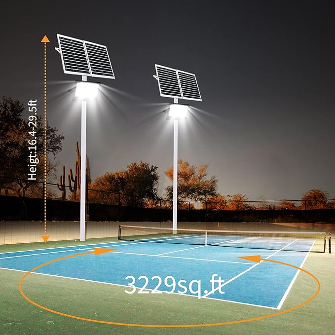 400W Solar Security Flood Lights,LED Street Light Outdoor IP66 Waterproof with Remote Control Parking Lot Lights for Yard, Garden, Swimming Pool, Pathway, Basketball Court, Arena