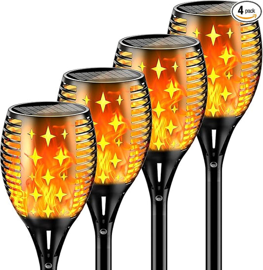 YoungPower Solar Outdoor Torch Lights Flicking Flame,Outdoor 43" Large Landscape Lighting Outdoor Path Lights Waterproof Flame for Garden Yard Patio, 4 Pack