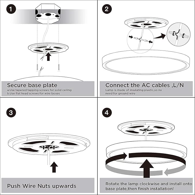 TALOYA Dimmable Flush Mount Ceiling Light,15.8Inch,24W,5 CCT,LED Ceiling Light Fixture for Bedroom,Kitchen,Living Room,White - Aura Lighting
