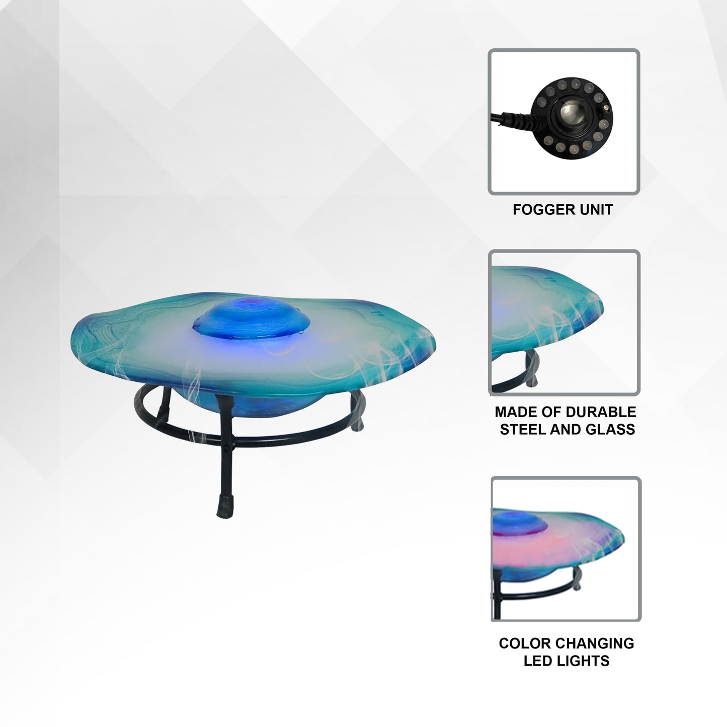 8" Color Changing LED Mist Indoor Tabletop Fountain