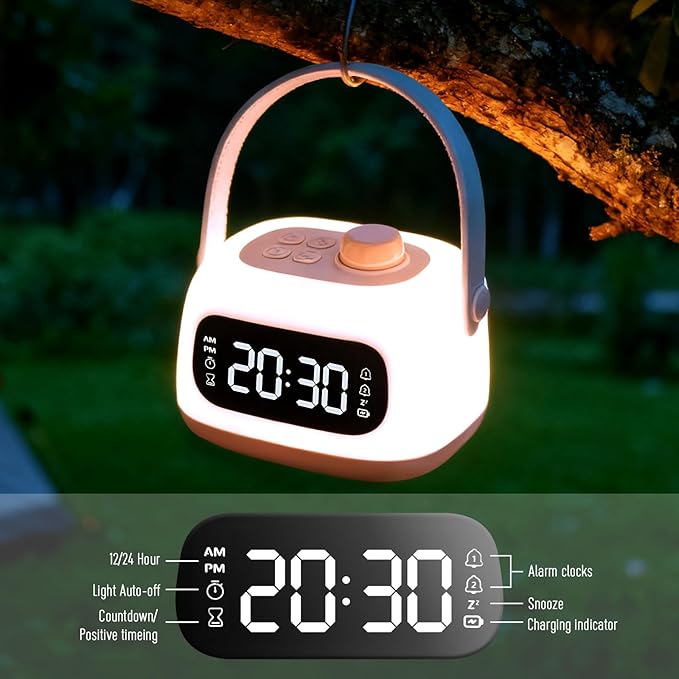 QANYI Lanterns for Power Outages,Portable and Rechargeable Night Light for Kids Room with Dimmable and Clock Time, LED Camping Lantern Emergency Lights Hanging and Table Lamp for Home,Tent,Camp,Girls