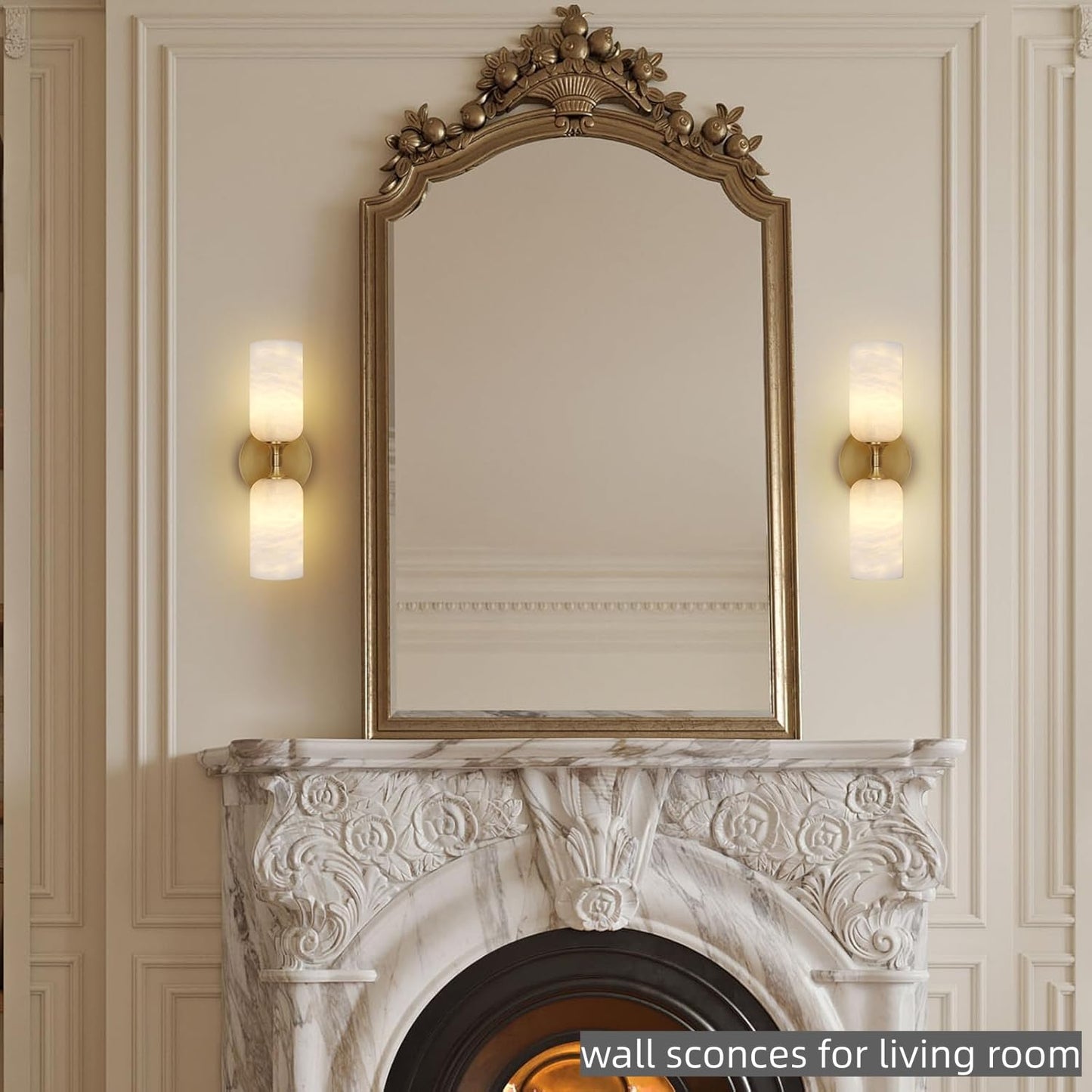 Gold Alabaster Wall Sconces Set of 2 (2 Count)