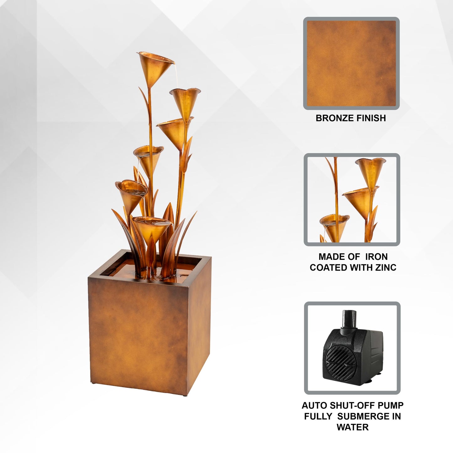 46 Inch Sculptural Metal Multi