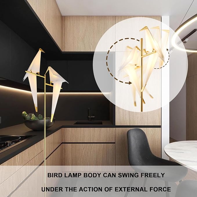 68 Inch Bird Floor Lamp, Gold Bird Lamp Swing Floor Light Fixtures, Modern LED Standing Floor Lamp for Bedroom Living Room