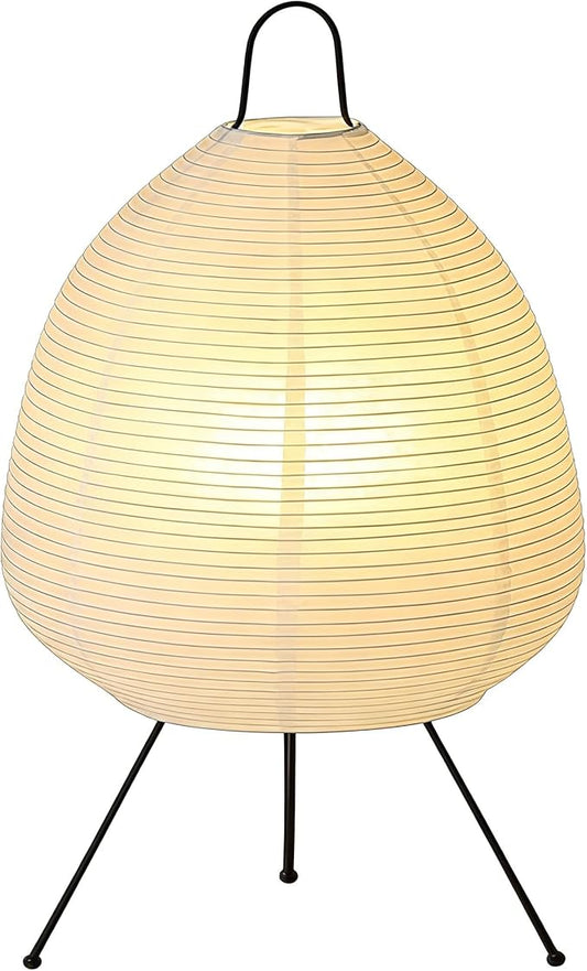 Rice Paper Lantern Lamp, 3-Tier Snowman Shape Wabi Sabi Decor Lamp, Soft Ambient Light Fixture with Metal Stand for Home Bedroom Living Room Apartment Decor (Teardrop Shape)