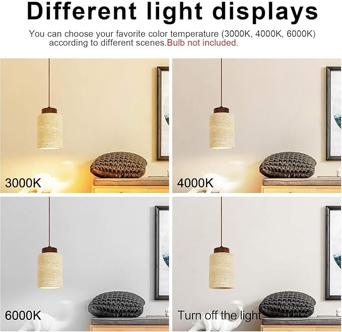 Wabi Sabi Yellow Cave Stone Pendant Light Natural Stone Shade Nordic Wood Chandelier,Japanese Style Lights Natural Stone Lamp For Dining Room Bedside Kitchen Island Hallway