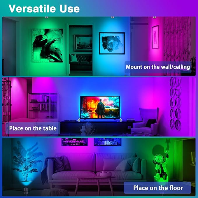 4 Pack 6W RGBW Uplighting Indoor Color Changing Up Lights Indoor with Remote Dimmable LED Christmas Spot Lights for Home Aluminum Accent Lighting for Party Plant Decor with 5.9 FT Plug Cord