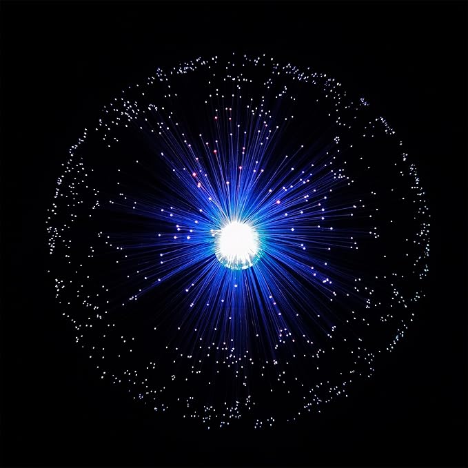 13 inch USB Corded Ice Fiber Optic Mood Novelty Lamps Lighting Glacier Lite with Color-Changing Crystals Base (USB)