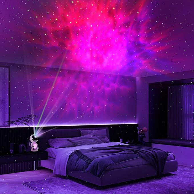 Spaceman Galaxy Star Projector Night Light - Funny Starlight Astronaut Space Projection Light, Starry Nebula Ceiling Skylight LED Lamp with Timer for Children, Men, Girls, Adults, Kids Bedroom