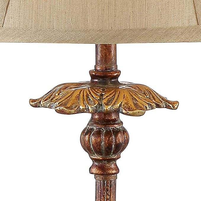 Regency Hill Juliette 36 1/2" Tall Skinny Large Buffet Traditional End Table Lamps Set of 2 Brown Light Bronze Finish Fabric Shade Living Room Bedroom Bedside Nightstand House Office Home Reading