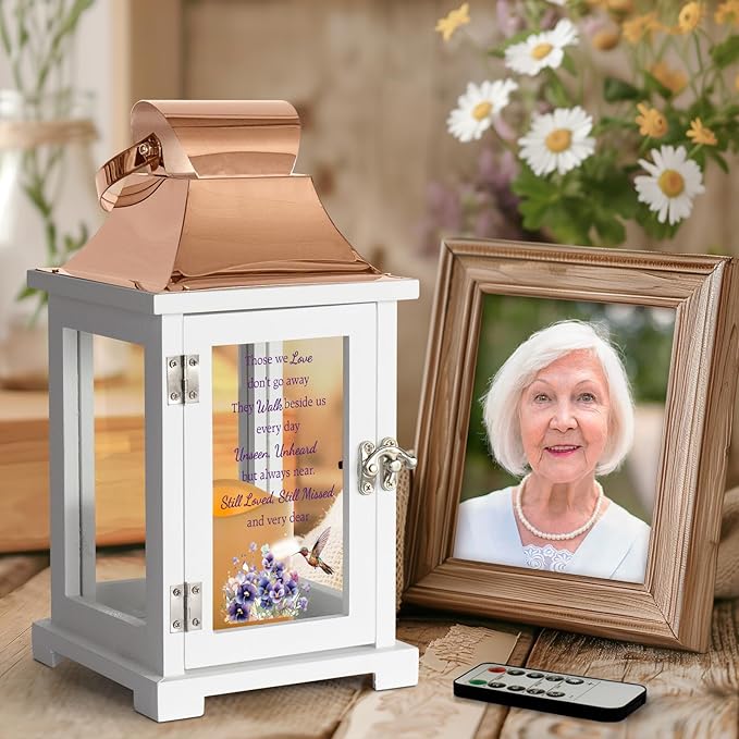 Memorial Lantern with Remote, Hummingbird Bereavement Sympathy Gifts for Loss of Loved One Memorial Gifts for Loss of Mother Loss of Father Remembrance Gifts Thoughtful Funeral Gifts