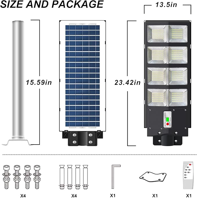500W Solar Street Lights Outdoor, 360 LED 6000K LED Flood Outdoor Solar Powered with Motion Sensor and Dusk to Dawn,IP65 Waterproof for Parking Lot, Yard, Garden,Patio, Driveway
