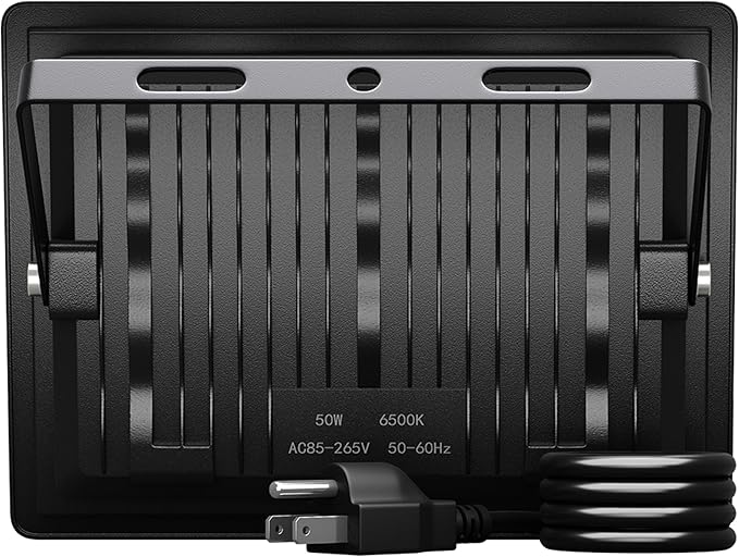 XXBSAZ 50W LED Security Flood Lights (2-Pack), 9000LM Super Bright for Home Safety, Easy 5-Min Plug-in, All-Weather IP66 Waterproof for Garages, Backyards, Driveways - Aura Lighting