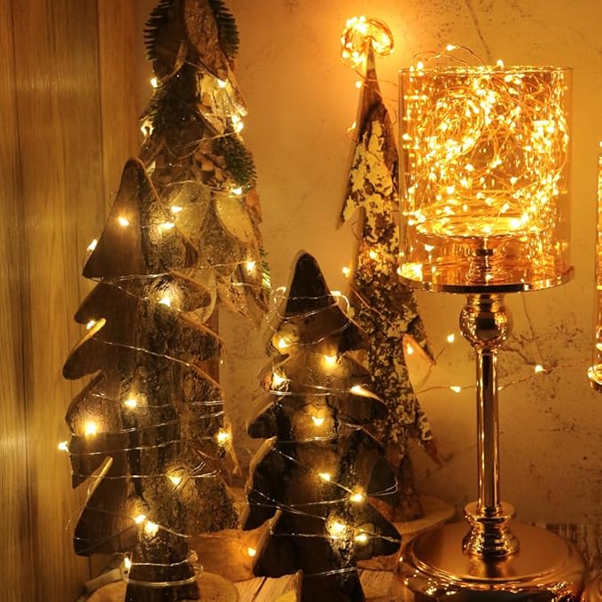 [12-Pack] 8 Modes Fairy String Lights with Timer, 20 LEDs Lights on 6.5ft Silver Wire,Fairy Lights Battery Powered 2xCR2032,3 to 4 Days in The Timing, Party,Wedding,Christmas Table Decor,WarmWhite