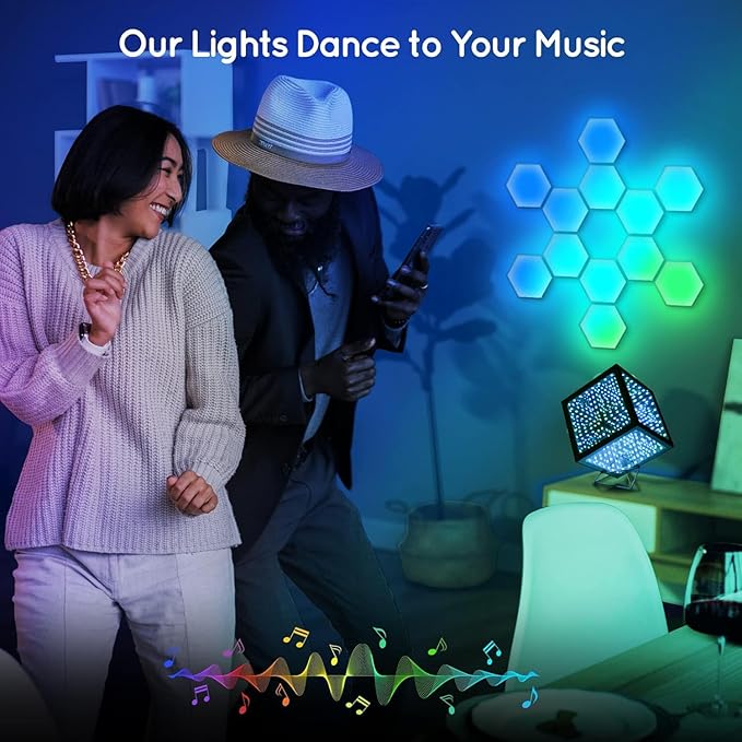 Infinity Hyper Cube LED Light LED Controller with Stand, Controller & Sound & App Reactive Table Lamp - Cool & Creative Multicolor Decorative Mirror Art Desk Night Light (8.2 Inches)