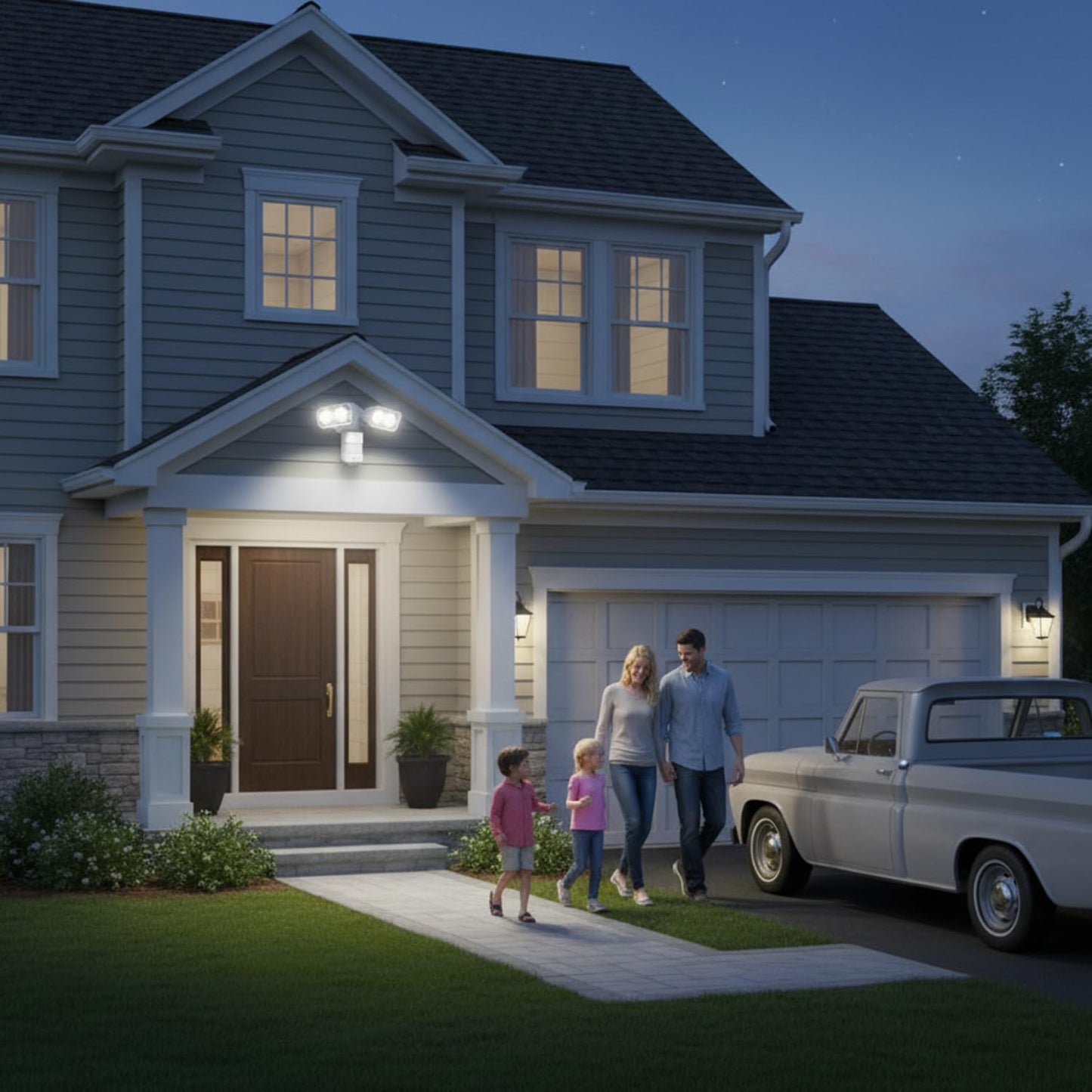 28W 3500LM Motion Sensor Outdoor Lights