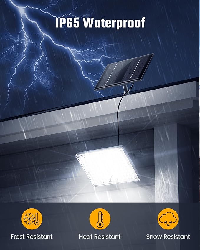 SUPERDANNY Solar Motion Sensor Outdoor Flood Lights with 113 Bright LEDs, Dusk to Dawn Outside Flood Lights with 16ft Cable IP65 Waterproof, Security Light for Garden Barn Porch 1 Pack(Gray)