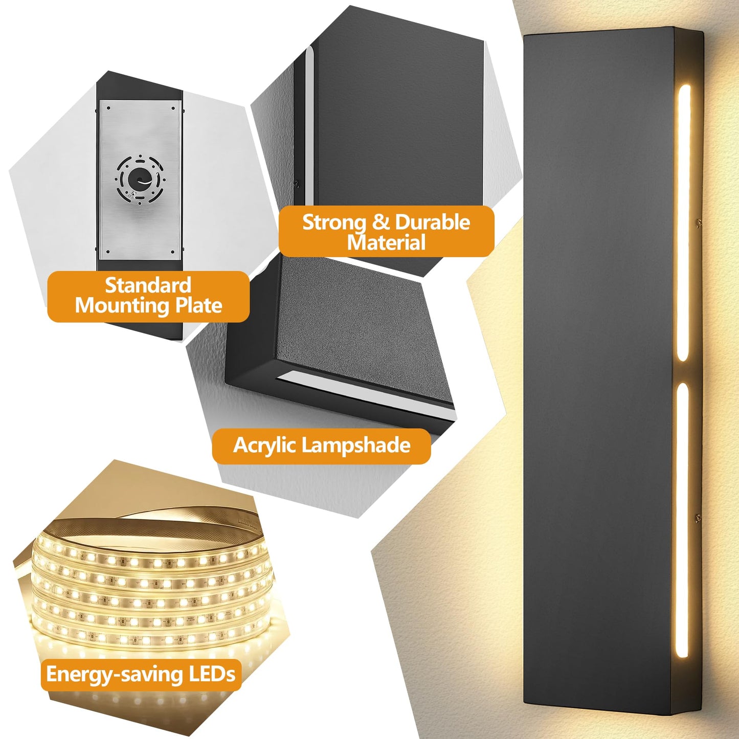 Exterior Wall Light Fixture (No Sensor / 24 Inches)