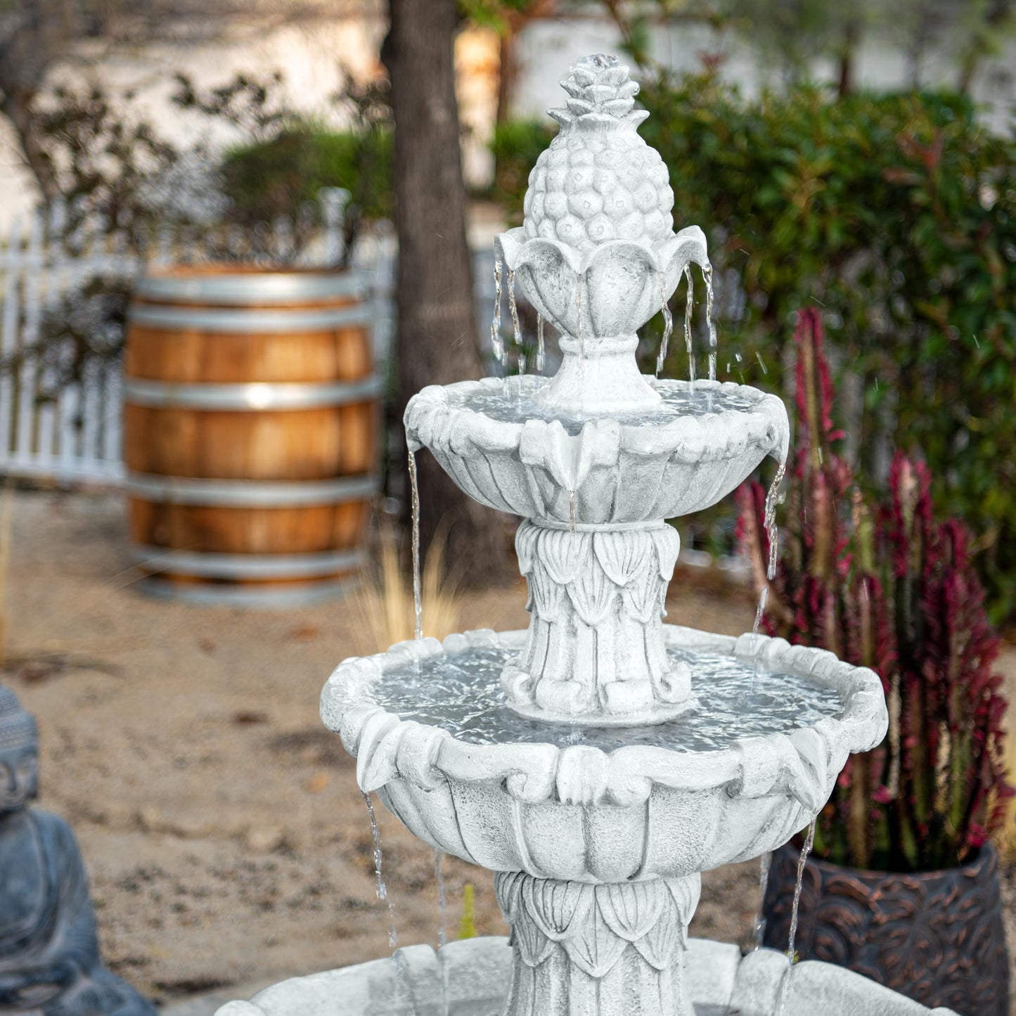 58.3" 3 Tier Outdoor Freestanding Water Fountain