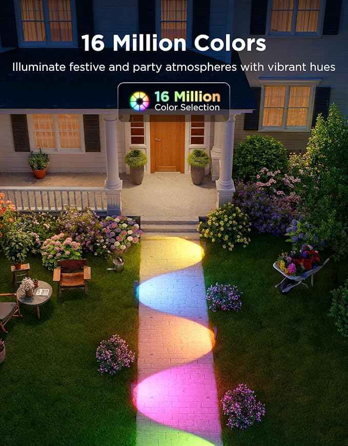 Govee Outdoor Pathway Lights 2 Lite 4 pack, IP67 Waterproof, 16 Million Colors, 60+ Scene Modes Patio Lights for Path,Landscape Lighting, Outdoor Decor, Compatible with Alexa, Google Assistant, Matter